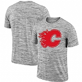 Calgary Flames 2018 Heathered Black Sideline Legend Velocity Travel Performance T-Shirt